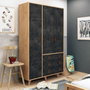 Hanah Home Chunky Armario Roble y Gris Oscuro